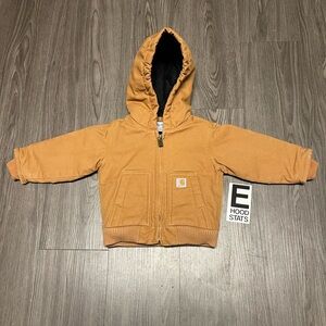 Carhartt Tan Zip Up Infant Size 6M Hooded Jacket